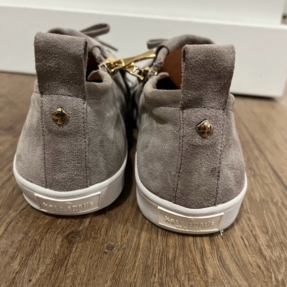 KATE SPADE- Womens Size 7.5 Gray Suede Lena Tassel Sneakers Shoe - Picture 9 of 11